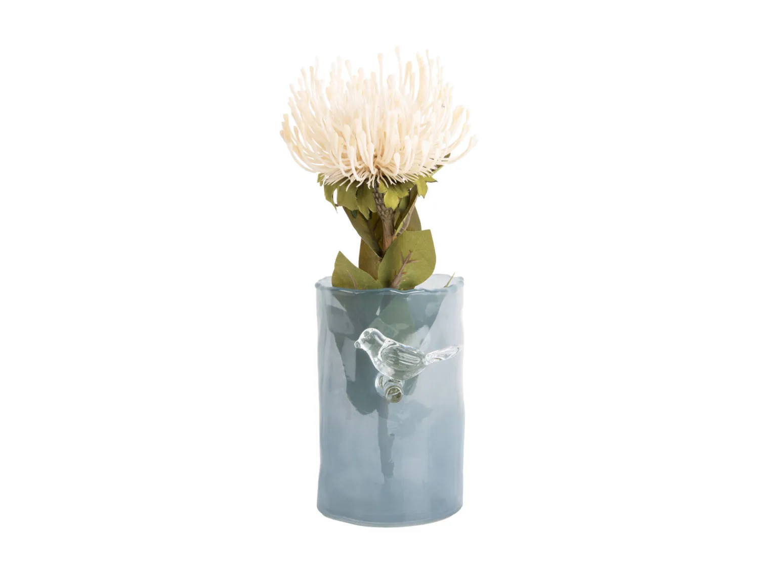 Hot Present time - Vase Bird On Branch small misty blue