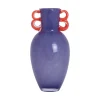 Online Present time - Vase Fiesta glass large bright purple, orange handles