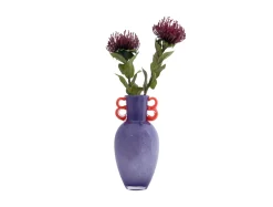 Online Present time - Vase Fiesta glass large bright purple, orange handles