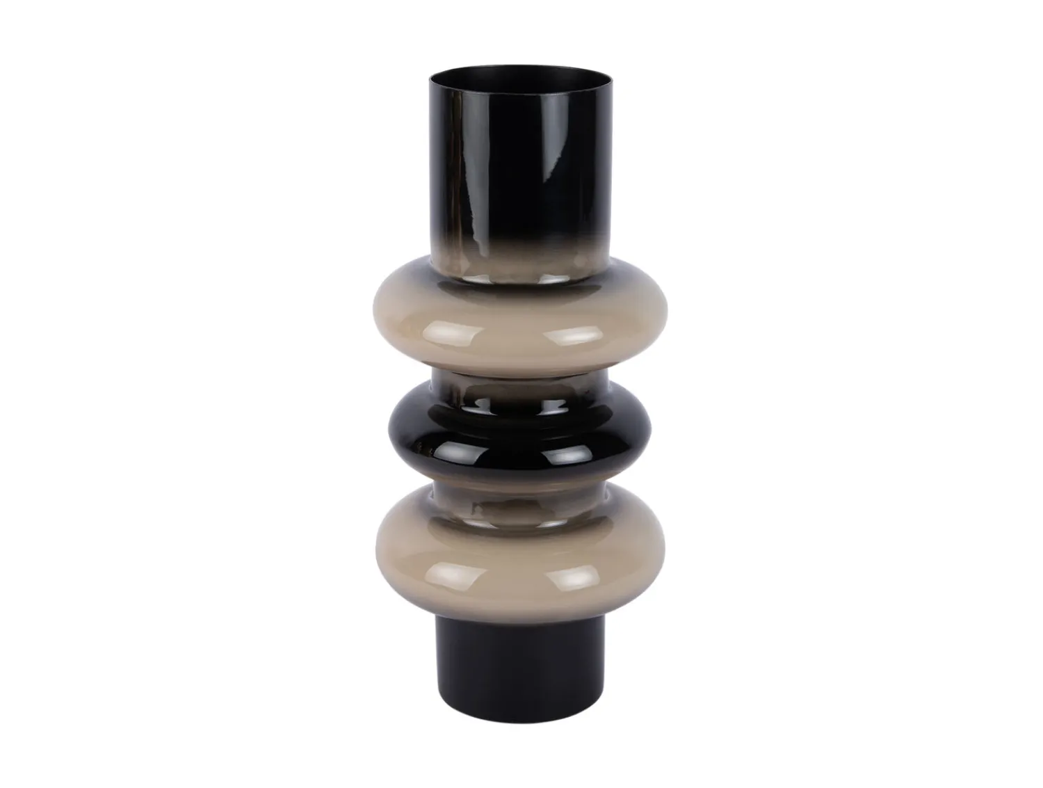 New Present time - Vase Grato medium black w. warm grey