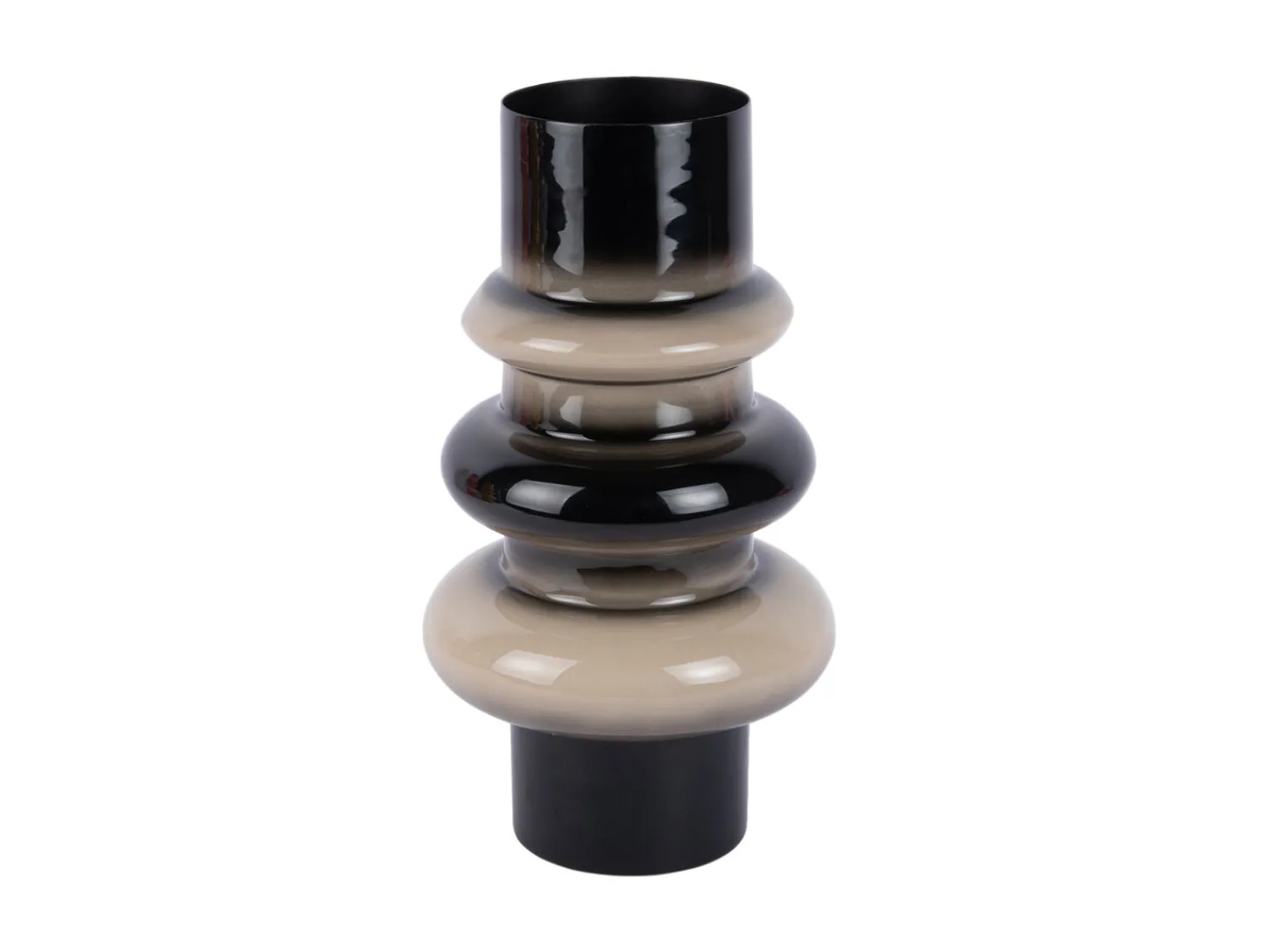 New Present time - Vase Grato small black w. warm grey