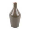 Present time - Vase Ivy bottle cone iron enamel moss green