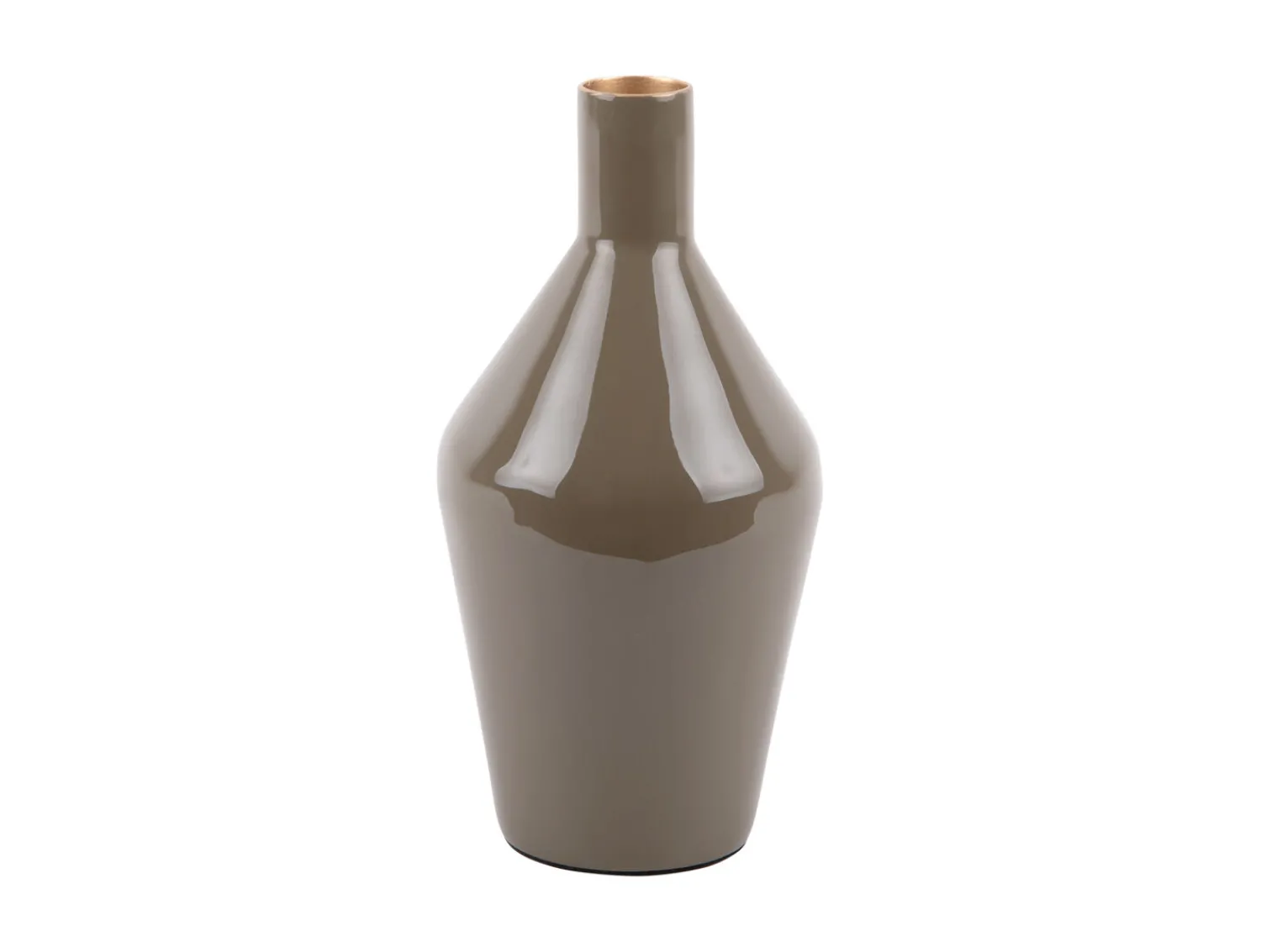 Present time - Vase Ivy bottle cone iron enamel moss green