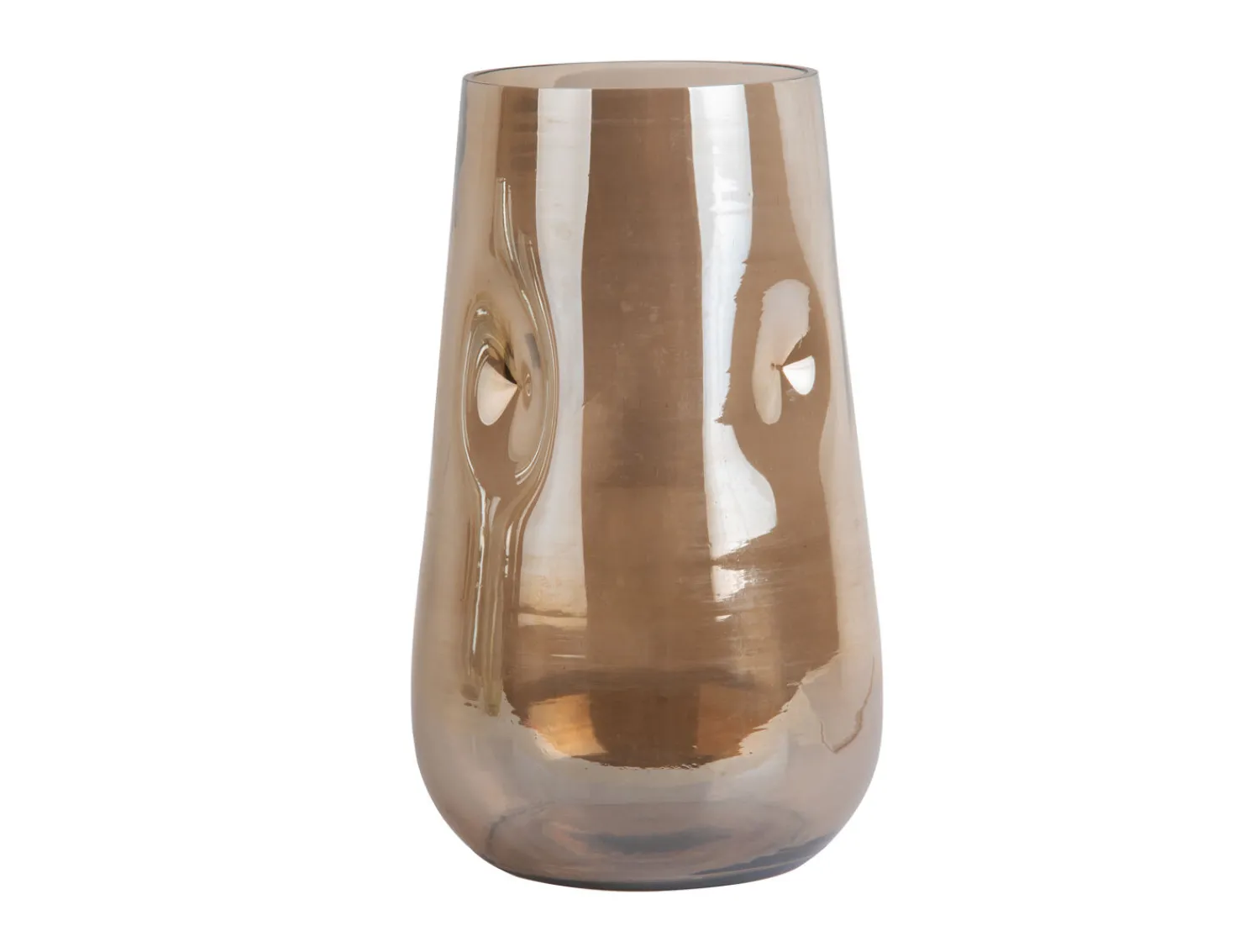 Present time - Vase Luster organic large shiny chocolate brown