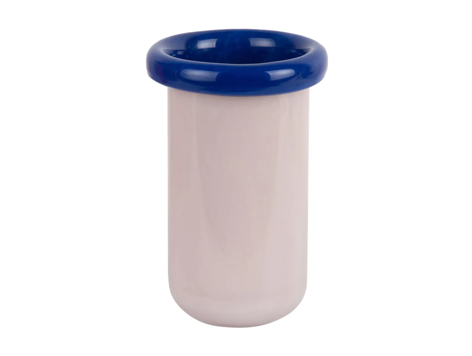 Best Present time - Vase Plegado XS soft pink w. cobalt blue