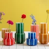 Best Present time - Vase Rayado Retro high mango yellow