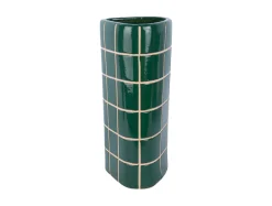 Outlet Present time - Vase Retro Tiles triangular large retro green