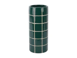 Clearance Present time - Vase Retro Tiles round medium retro green