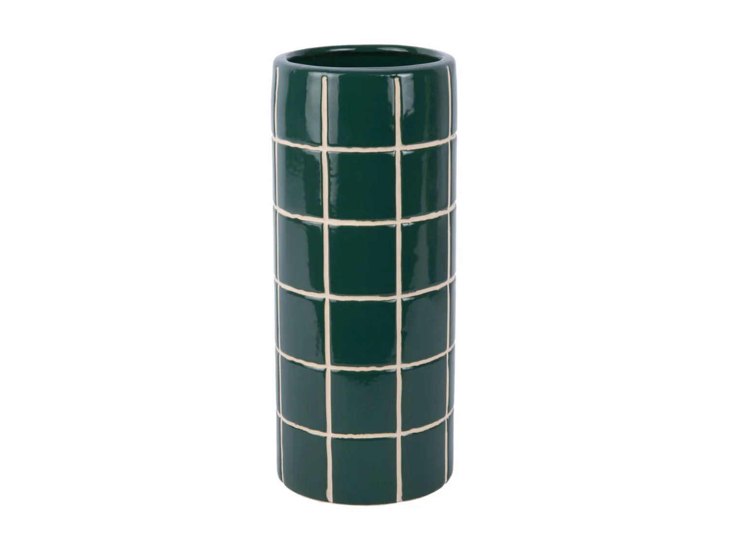Clearance Present time - Vase Retro Tiles round medium retro green