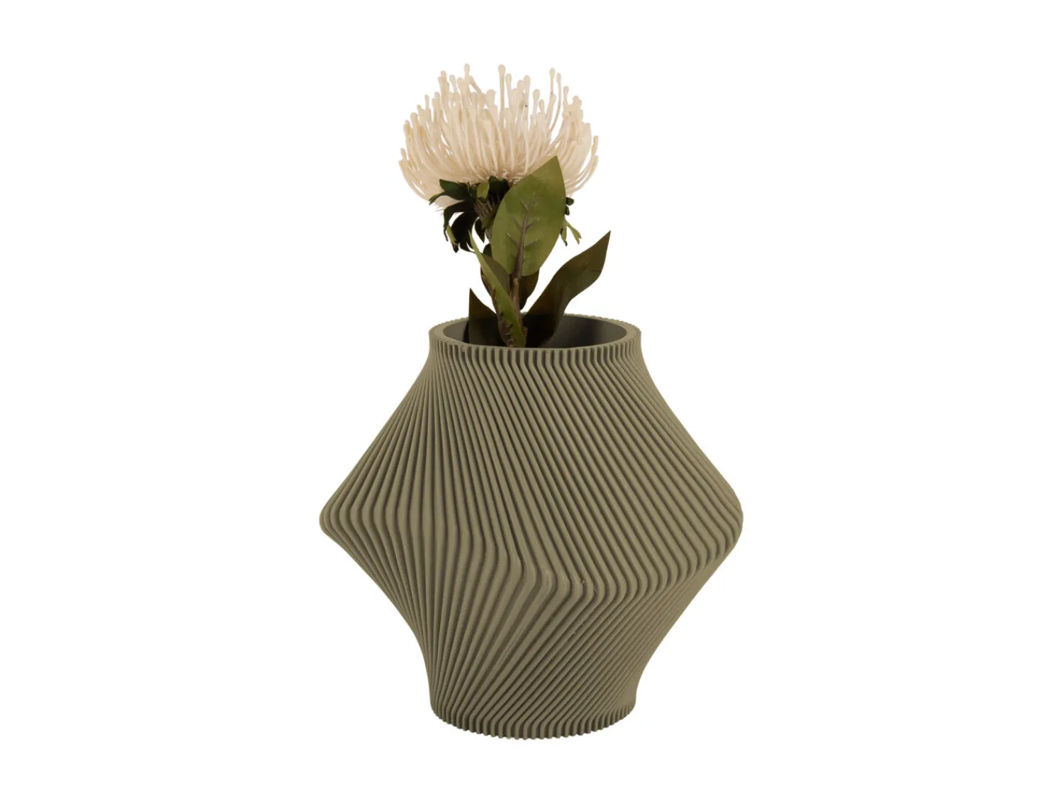 Outlet Present time - Vase Twisted Rib tea green