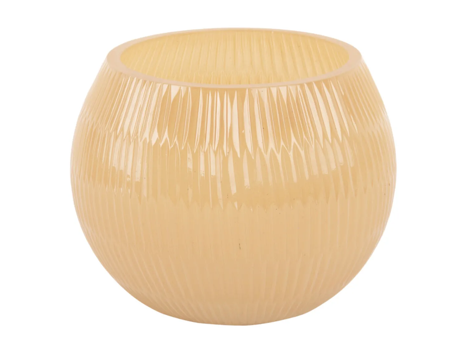 Online Present time - Votive Chique Ribbed large glass latte brown