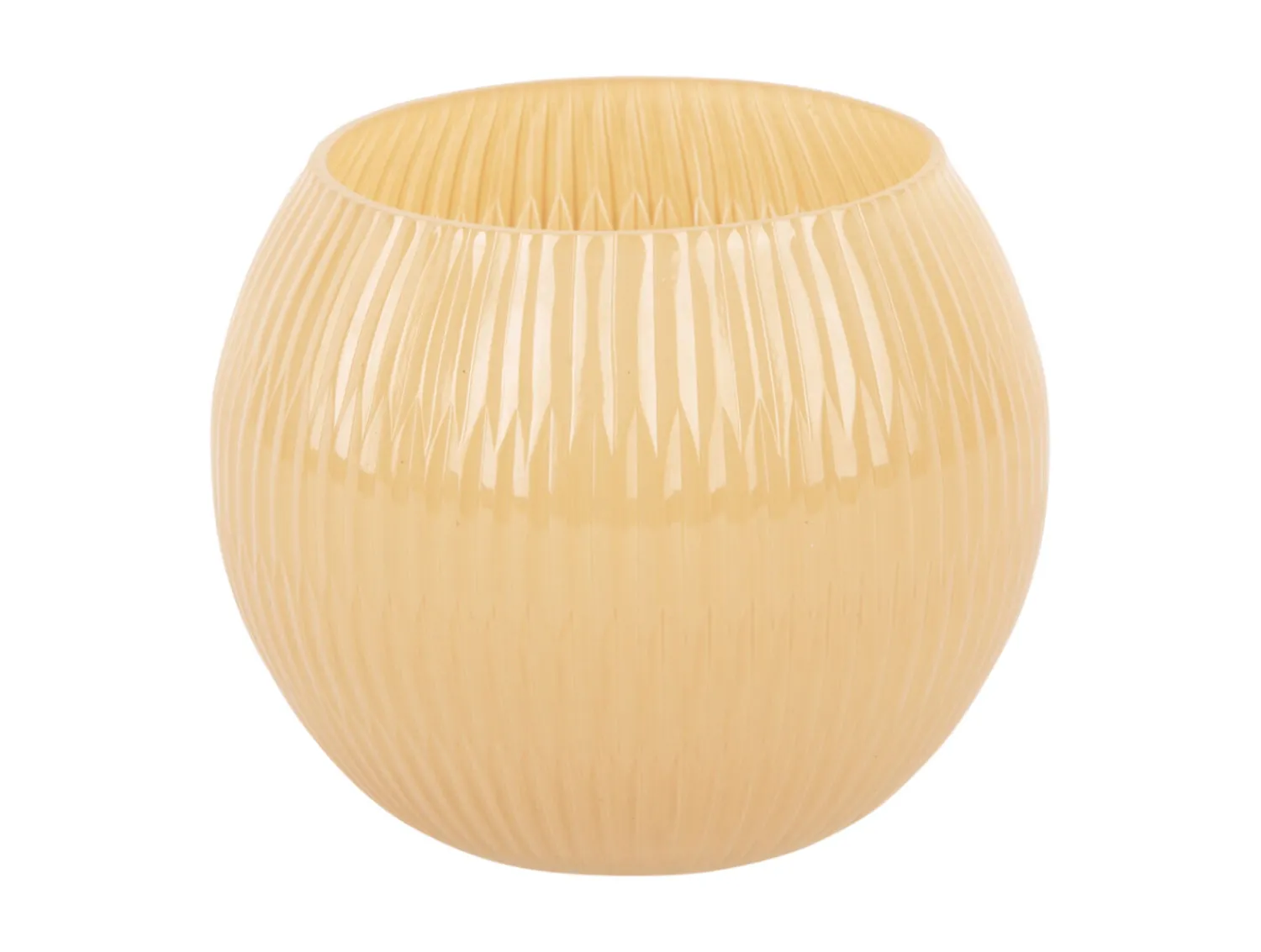 New Present time - Votive Chique Ribbed small glass latte brown