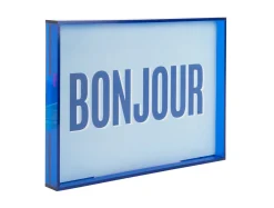 Hot Present time - Wall art Bonjour medium dark blue