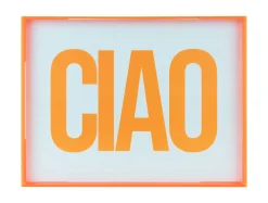 Clearance Present time - Wall art Ciao large bright orange