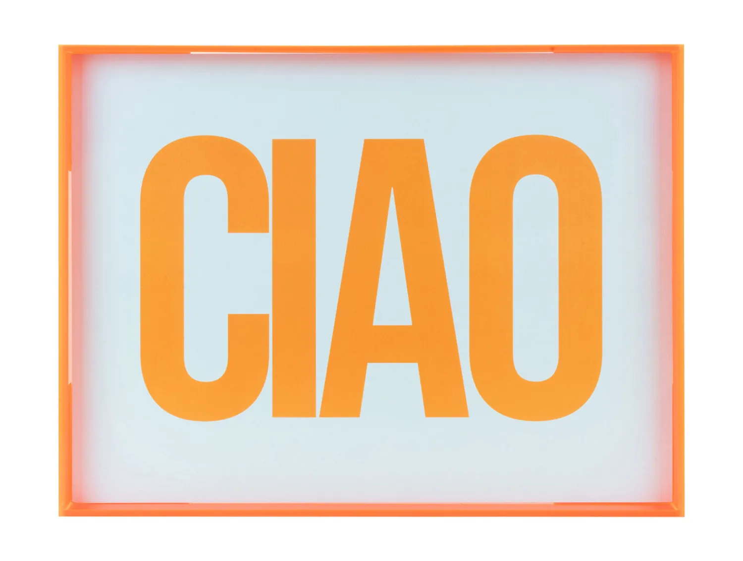 Clearance Present time - Wall art Ciao large bright orange