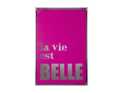 Discount Present time - Wall art La Vie Est Belle canvas medium dark pink, silver foil
