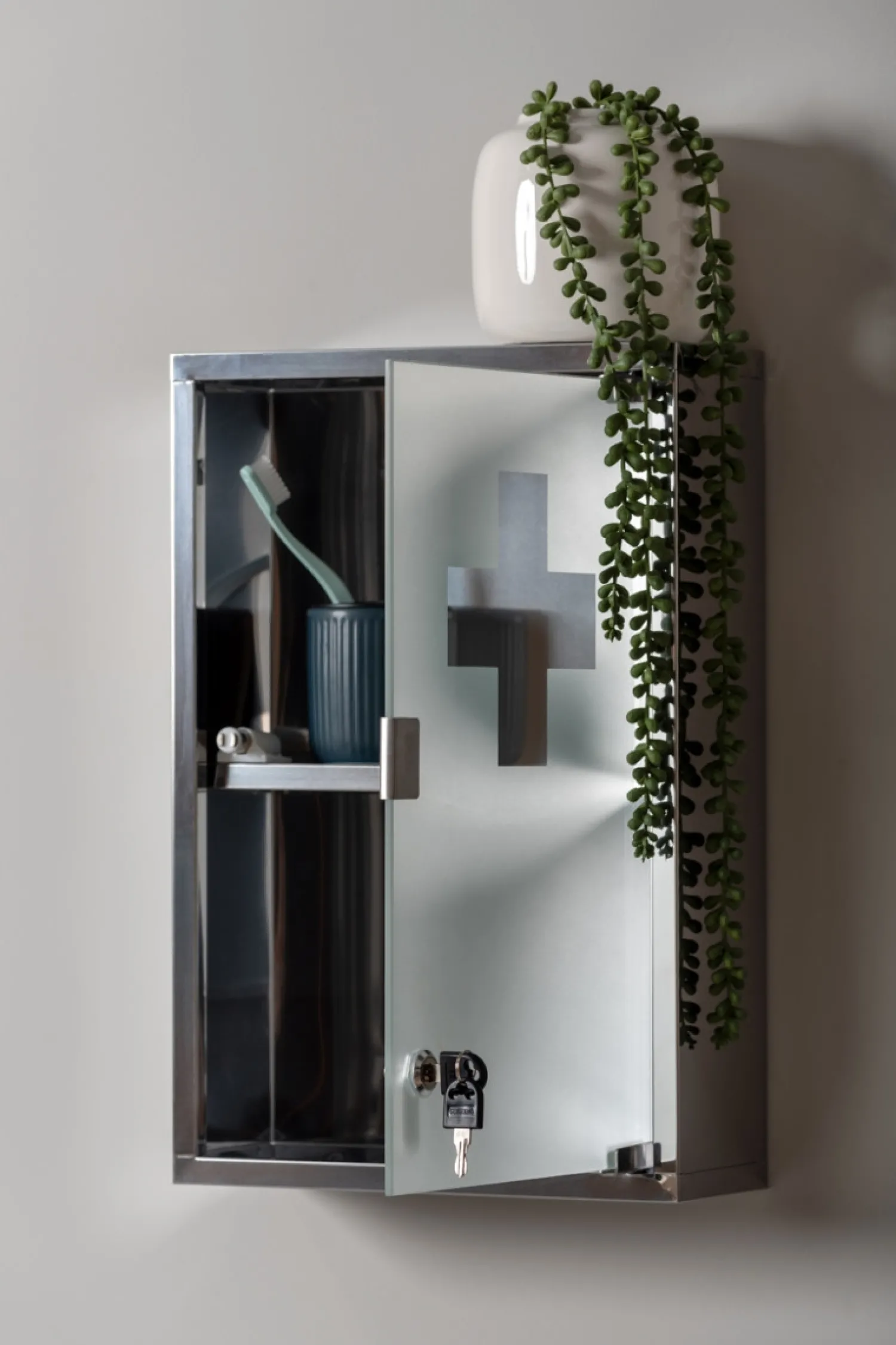 Hot Present time - Wall cabinet Medicine large chrome