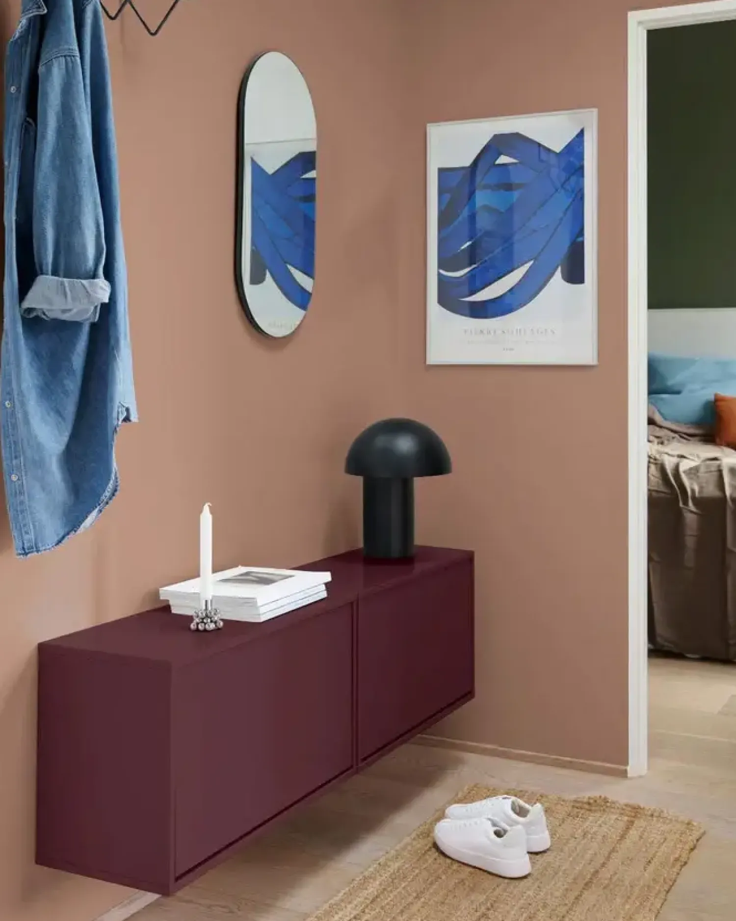 Outlet ReCollector - Skobox - Væghængt - Maroon Red