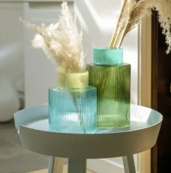 Outlet REMEMBER - Vase - Groove L - Grøn