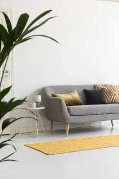 Hot Rug Solid - Bomuldstæppe, gul - 75x300 cm.