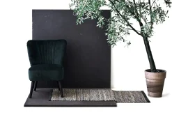 Sale Rug Solid - Tæppe jute læder, graphite - 75x200 cm.