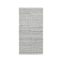 Best Rug Solid - Tæppe m. læder, light grey - 60x90 cm
