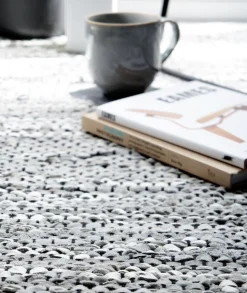Best Rug Solid - Tæppe m. læder, light grey - 60x90 cm