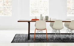 New Rug Solid - Tæppe m. læder, sort - 65x135 cm
