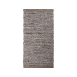 Clearance Rug Solid - Tæppe m. læder, wood - 65x135 cm