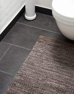 Clearance Rug Solid - Tæppe m. læder, wood - 65x135 cm