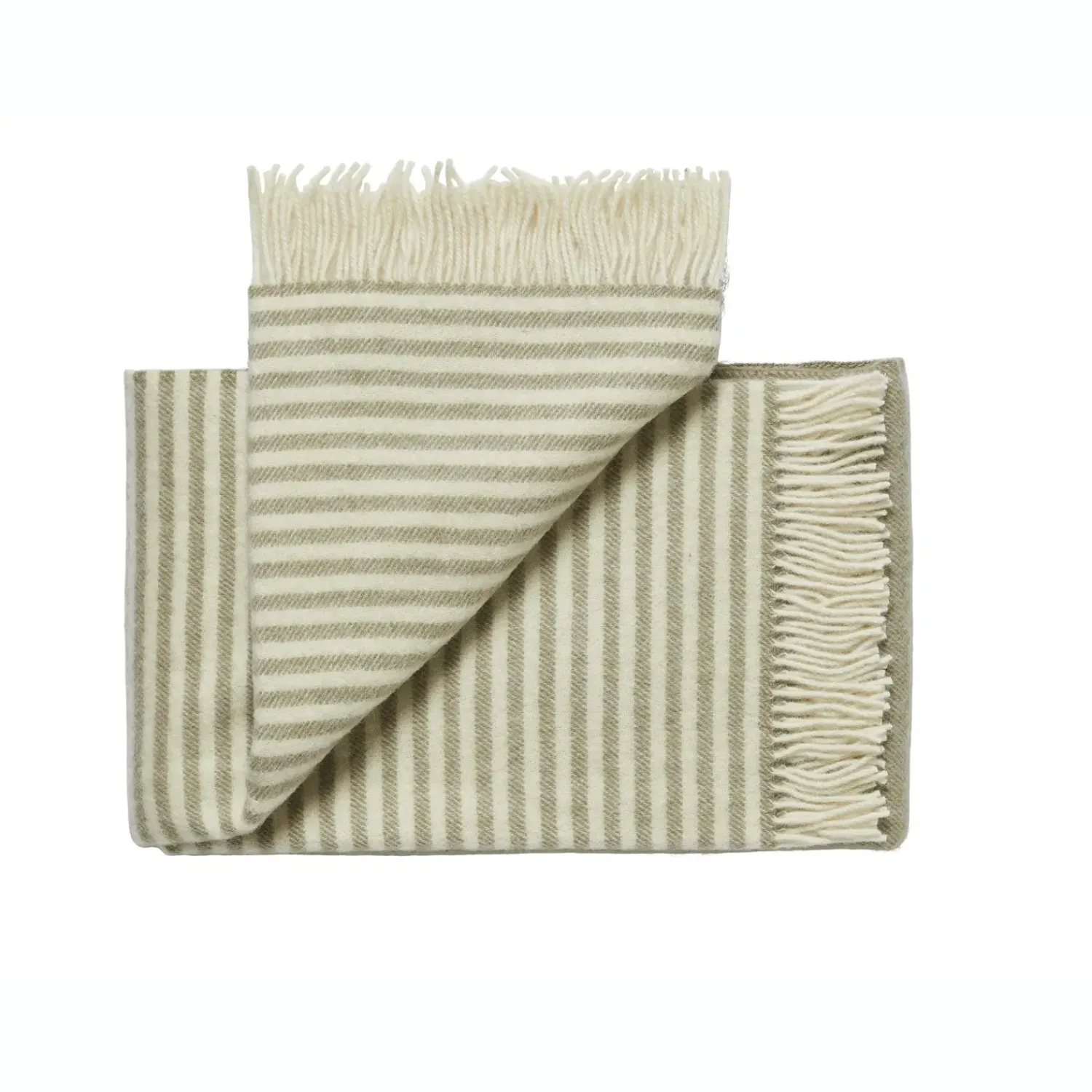 Clearance Silkeborg Uldspinderi - Plaid - Bogø - Light Green/Lys Grøn - 140x240 cm
