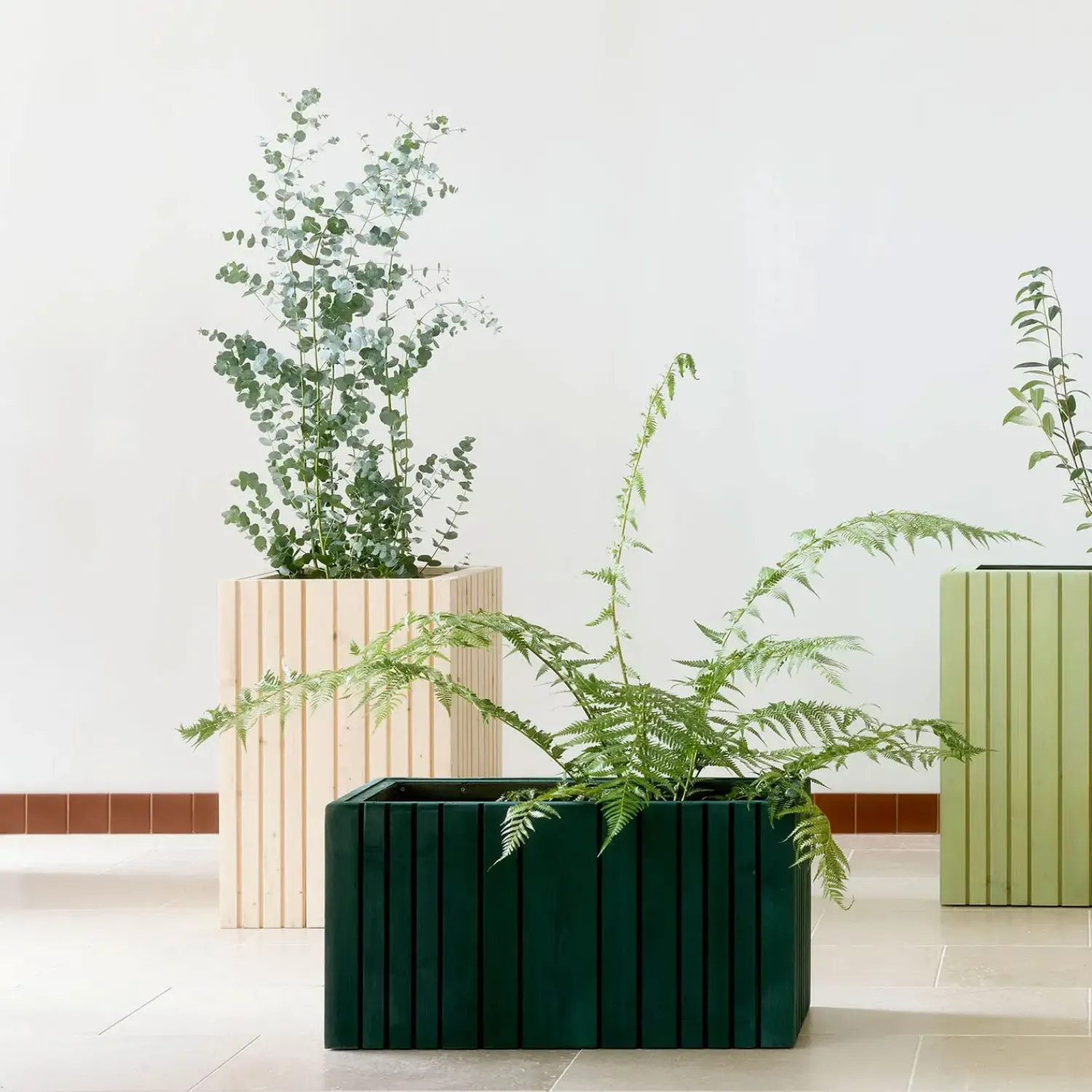 Discount Squarely Copenhagen - Plantekasse - Unfold SQUARE TALL - Meadow Green - 47 x 52 x 70cm