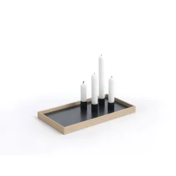 Sale The Oak Men bakke m. lysestager - Candletray - Eg og stål/Sort