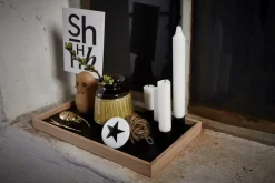 Sale The Oak Men bakke m. lysestager - Candletray - Eg og stål/Sort