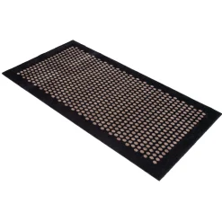 Best Tica Copenhagen - Smudsmåtte - Dots - Sort/Sand - 67x120 cm