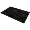 Tica Copenhagen - Smudsmåtte - Lines - Sort/Sand - 67x120 cm