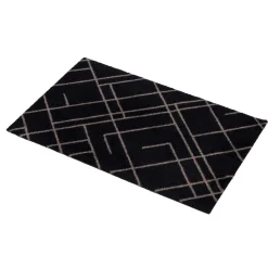 Clearance Tica Copenhagen - Smudsmåtte - Lines - Sort/Sand - 40x60 cm.