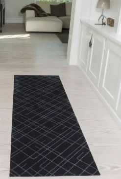 Hot Tica Copenhagen - Smudsmåtte - Lines - Sort/grå - 67x200 cm