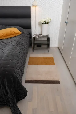 Clearance Tica Copenhagen - Smudsmåtte - Stripes Horizon - Ivory-Dijon-Brown - 90x130 cm