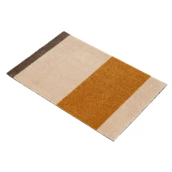 Outlet Tica Copenhagen - Smudsmåtte - Stripes Horizon - Ivory-Dijon-Brown - 60x90 cm