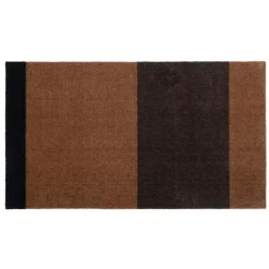 Sale Tica Copenhagen - Smudsmåtte - Stripes Horizon - Cognac/Dark Brown/Black - 90x200 cm