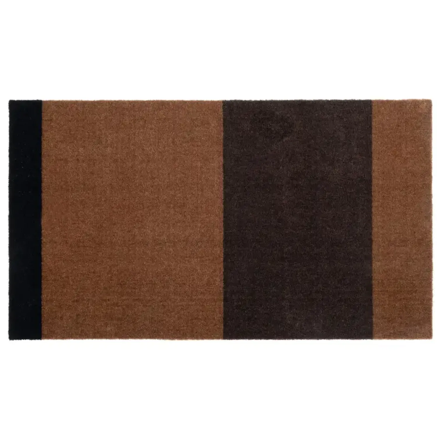 Sale Tica Copenhagen - Smudsmåtte - Stripes Horizon - Cognac/Dark Brown/Black - 90x200 cm