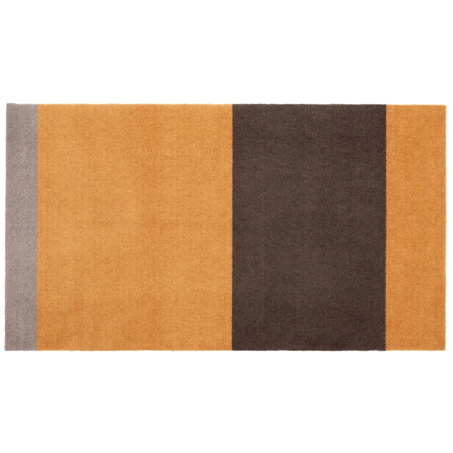Tica Copenhagen - Smudsmåtte - Stripes Horizon - Sand/Brun/Dijon - 90x130 cm