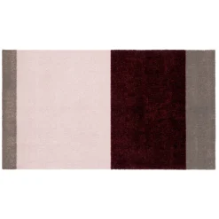 Discount Tica Copenhagen - Smudsmåtte - Stripes Horizon - Bordeaux/Rose/Sand - 67x120 cm