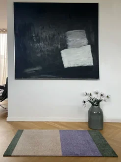 Hot Tica Copenhagen - Smudsmåtte - Stripes Horizon - Lilla/Ivory/Grøn - 60x90 cm