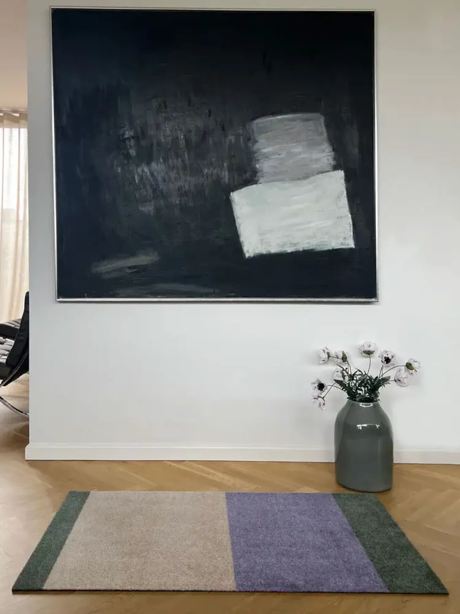 Hot Tica Copenhagen - Smudsmåtte - Stripes Horizon - Lilla/Ivory/Grøn - 60x90 cm
