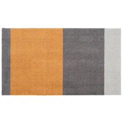 New Tica Copenhagen - Smudsmåtte - Stripes Horizon - Lysegrå/Steelgrey/Dijon - 40x60 cm
