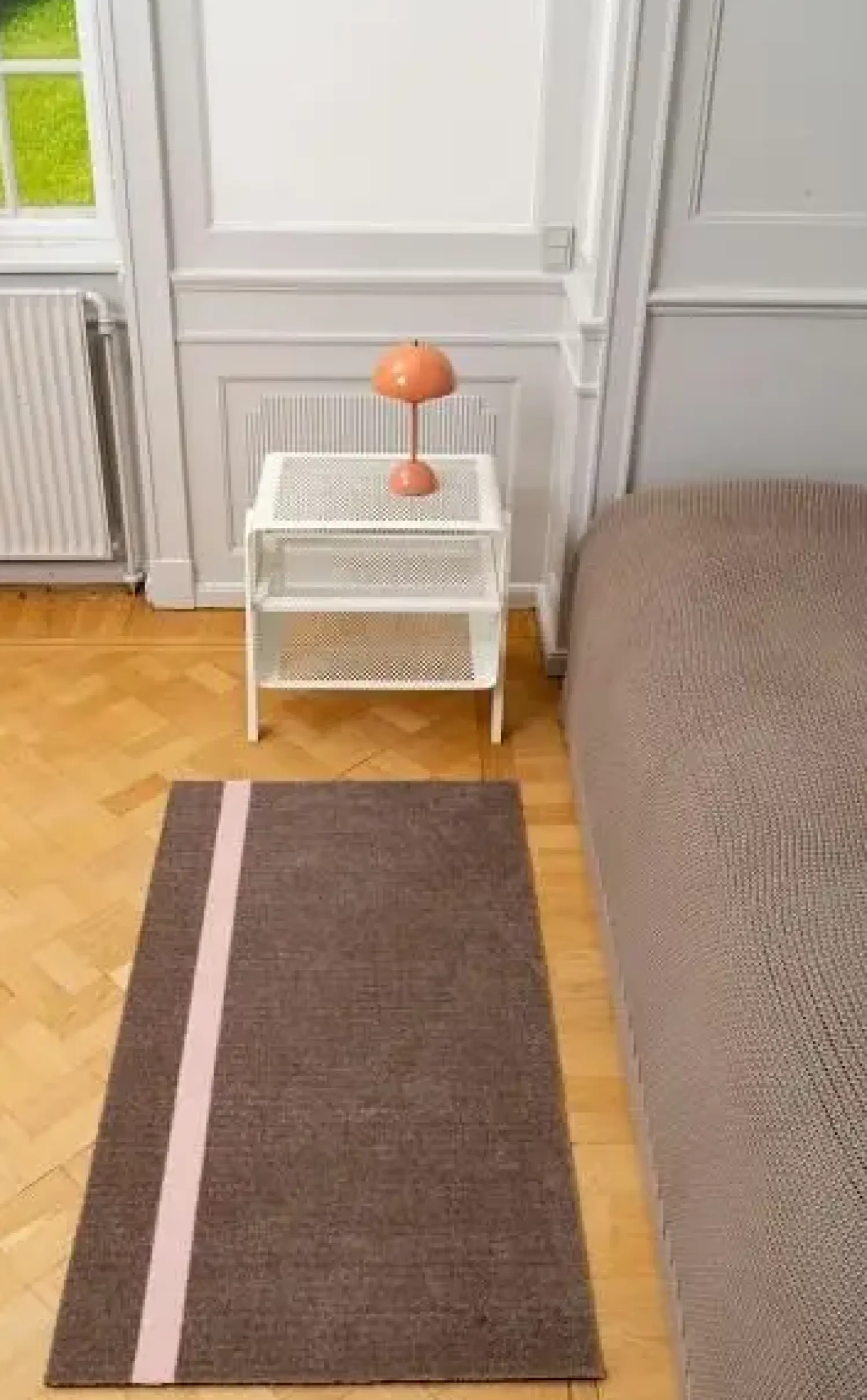 Sale Tica Copenhagen - Smudsmåtte - Stripes Vertical - Sand/Lyserød - 67x120 cm