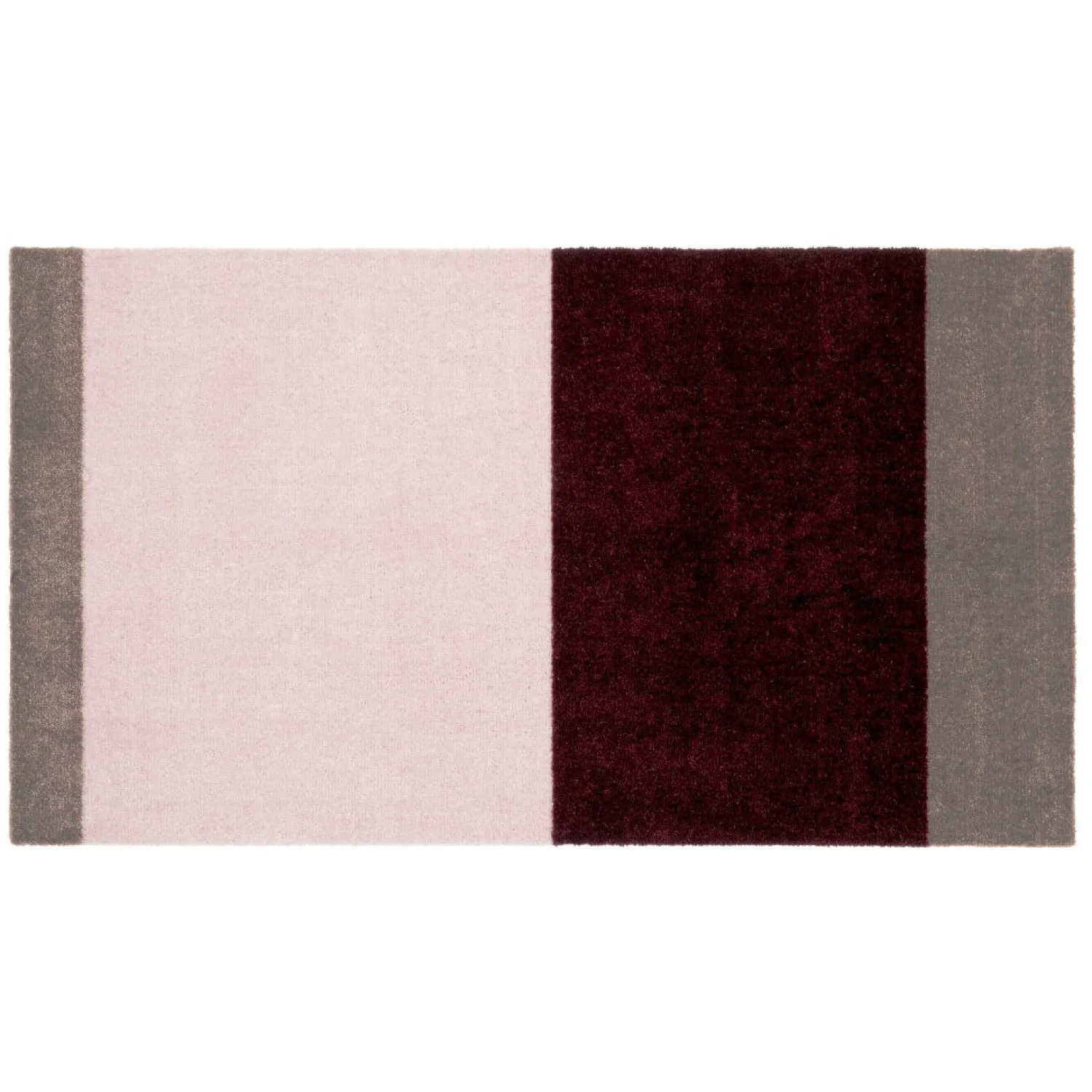 Best Tica Copenhagen - Smudsmåtte - Stripes Horizon - Bordeaux/Rose/Sand - 60x90 cm