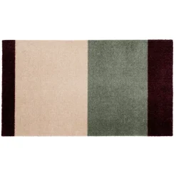 Discount Tica Copenhagen - Smudsmåtte - Stripes Horizon - Grøn/Ivory/Bordeaux- 40x60 cm